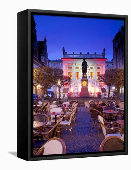 Germany, Saxony, Leipzig. Monument to Johann Wolfgang Von Goethe-Ken Scicluna-Framed Stretched Canvas