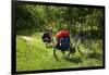 Germany, Saxony, Oder-Neisse Cycle Route, Cultural Island Einsiedel, Two Bicycles with Saddle-Bags-Catharina Lux-Framed Photographic Print