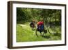 Germany, Saxony, Oder-Neisse Cycle Route, Cultural Island Einsiedel, Two Bicycles with Saddle-Bags-Catharina Lux-Framed Photographic Print