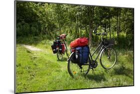 Germany, Saxony, Oder-Neisse Cycle Route, Cultural Island Einsiedel, Two Bicycles with Saddle-Bags-Catharina Lux-Mounted Photographic Print