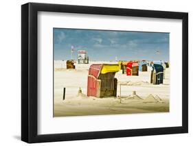 Germany, Schleswig-Holstein, Amrum, Sandy Beach, Sand Bank, Kniepsand, Beach Chairs-Ingo Boelter-Framed Photographic Print