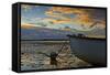 Germany, Schleswig-Holstein, Amrum, Sandy Beach, Sand Bank, Kniepsand, Boat, Low Tide-Ingo Boelter-Framed Stretched Canvas