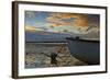 Germany, Schleswig-Holstein, Amrum, Sandy Beach, Sand Bank, Kniepsand, Boat, Low Tide-Ingo Boelter-Framed Photographic Print