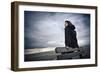 Germany, Schleswig-Holstein, Amrum, Sandy Beach, Sand Bank, Kniepsand, Woman-Ingo Boelter-Framed Photographic Print