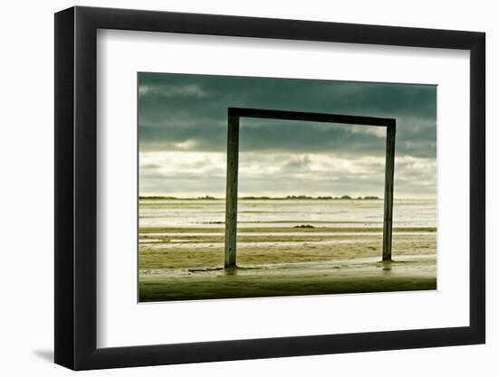 Germany, Schleswig-Holstein, Amrum, Sandy Beach, Sandbank, Kniepsand, Wooden Gate-Ingo Boelter-Framed Photographic Print