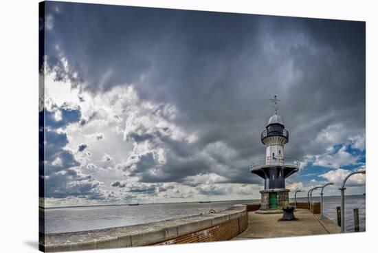 Germany, Schleswig - Holstein, Brunsb?ttel (Town), Lock, Lighthouse, Mole 1 (Jetty)-Ingo Boelter-Stretched Canvas