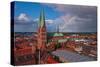 Germany, Schleswig-Holstein, City Center of LŸbeck, Overview, Rainbow-Thomas Ebelt-Stretched Canvas