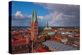 Germany, Schleswig-Holstein, City Center of LŸbeck, Overview, Rainbow-Thomas Ebelt-Stretched Canvas