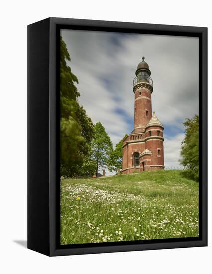 Germany, Schleswig Holstein, Kiel, lighthouse Holtenau, lighthouse-Alexander Voss-Framed Stretched Canvas