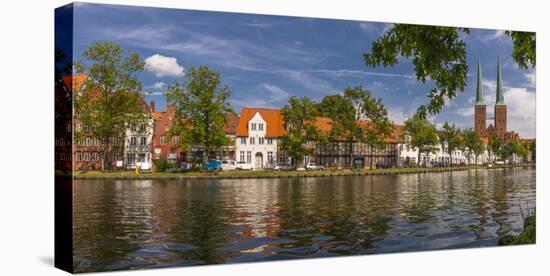 Germany, Schleswig - Holstein, LŸbeck (City), Old Town, Trave (River)-Ingo Boelter-Stretched Canvas