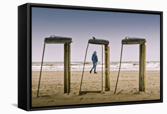 Germany, Schleswig-Holstein, Nordfriesland, Eiderstedt, Sankt Peter-Ording, Beach-Ingo Boelter-Framed Stretched Canvas