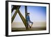 Germany, Schleswig-Holstein, Nordfriesland, Eiderstedt, Sankt Peter-Ording, Woman on the Beach-Ingo Boelter-Framed Photographic Print