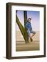 Germany, Schleswig-Holstein, North Frisia, Eiderstedt, St. Peter-Ording, Woman on the Beach-Ingo Boelter-Framed Photographic Print