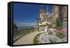 Germany, Siebengebirge, Bonn, Kšnigswinter, Drachenburg Castle, Panorama Terrace, the Rhine-Chris Seba-Framed Stretched Canvas