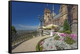 Germany, Siebengebirge, Bonn, Kšnigswinter, Drachenburg Castle, Panorama Terrace, the Rhine-Chris Seba-Framed Stretched Canvas