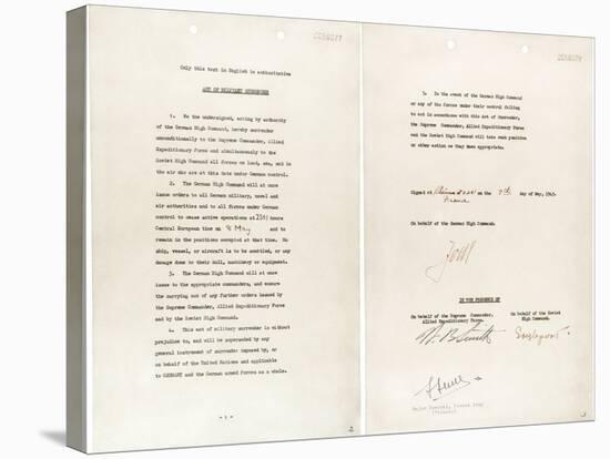 Germany Surrender Document Signed by Gen. Alfred Jodl, Chief of Staff of the German Army-null-Stretched Canvas
