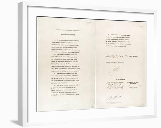 Germany Surrender Document Signed by Gen. Alfred Jodl, Chief of Staff of the German Army-null-Framed Photo