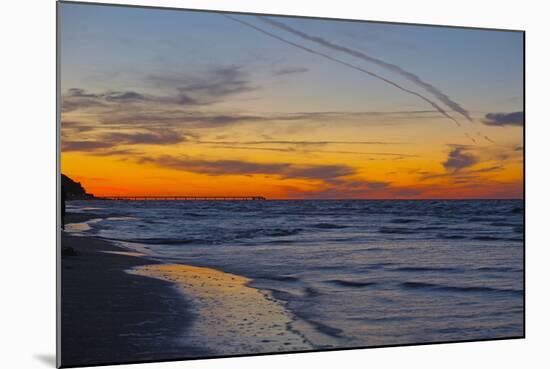 Germany, the Baltic Sea, Island Usedom, Heringsdorf, Beach, Pier, Evening Mood-Chris Seba-Mounted Photographic Print