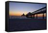 Germany, the Baltic Sea, Island Usedom, Heringsdorf, Beach, Pier, Morning Mood-Chris Seba-Framed Stretched Canvas