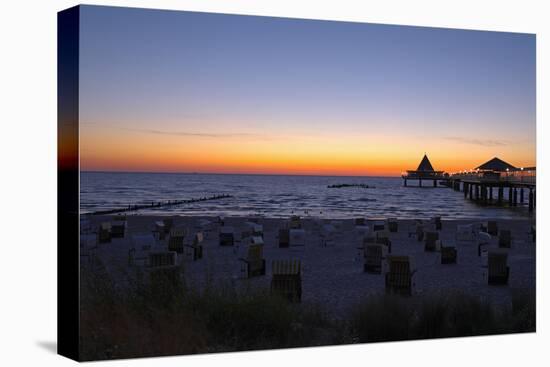 Germany, the Baltic Sea, Island Usedom, Heringsdorf, Beach, Pier, Morning Mood-Chris Seba-Stretched Canvas