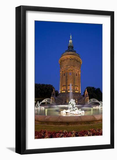 Germany, the Rhine, Baden-WŸrttemberg, Mannheim, City Centre, Water Tower-Chris Seba-Framed Photographic Print