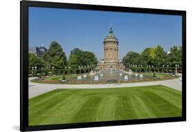 Germany, the Rhine, Baden-WŸrttemberg, Mannheim, City Centre, Water Tower-Chris Seba-Framed Photographic Print