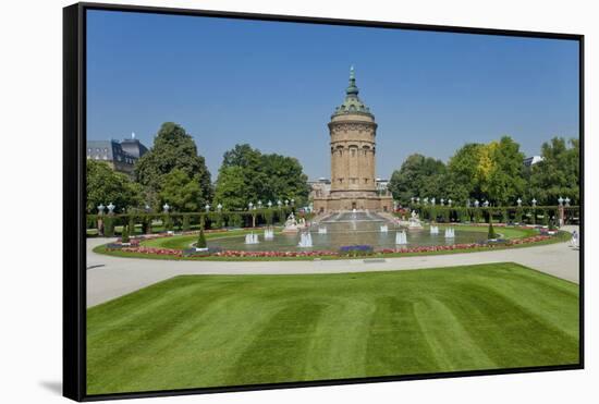 Germany, the Rhine, Baden-WŸrttemberg, Mannheim, City Centre, Water Tower-Chris Seba-Framed Stretched Canvas
