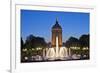 Germany, the Rhine, Baden-Wurttemberg, Mannheim, City Centre, Water Tower, Dusk, Water Fountains-Chris Seba-Framed Photographic Print