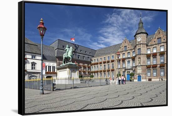Germany, the Rhine, Dusseldorf, Old Town, Marketplace, City Hall, Jan Wellem Monument-Chris Seba-Framed Stretched Canvas