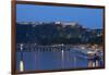 Germany, the Rhine, Koblenz, Ehrenbreitstein Fortress, Moselle Shore, Harbour, Pier, Tourboats-Chris Seba-Framed Photographic Print