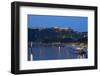 Germany, the Rhine, Koblenz, Ehrenbreitstein Fortress, Moselle Shore, Harbour, Pier, Tourboats-Chris Seba-Framed Photographic Print