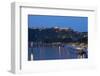 Germany, the Rhine, Koblenz, Ehrenbreitstein Fortress, Moselle Shore, Harbour, Pier, Tourboats-Chris Seba-Framed Photographic Print