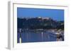 Germany, the Rhine, Koblenz, Ehrenbreitstein Fortress, Moselle Shore, Harbour, Pier, Tourboats-Chris Seba-Framed Photographic Print