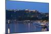 Germany, the Rhine, Koblenz, Ehrenbreitstein Fortress, Moselle Shore, Harbour, Pier, Tourboats-Chris Seba-Mounted Photographic Print