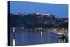 Germany, the Rhine, Koblenz, Ehrenbreitstein Fortress, Moselle Shore, Harbour, Pier, Tourboats-Chris Seba-Stretched Canvas