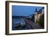 Germany, the Rhine, Koblenz, Ehrenbreitstein Fortress, Moselle Shore, Tourboats-Chris Seba-Framed Photographic Print