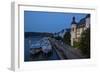 Germany, the Rhine, Koblenz, Ehrenbreitstein Fortress, Moselle Shore, Tourboats-Chris Seba-Framed Photographic Print
