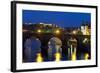 Germany, the Rhine, Koblenz, Ehrenbreitstein Fortress, the Moselle, Stone Bridge, Tourboat-Chris Seba-Framed Photographic Print