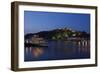 Germany, the Rhine, Koblenz, Tourboat, Ehrenbreitstein Fortress, Evening-Chris Seba-Framed Photographic Print