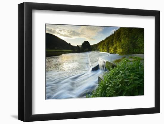 Germany, Thuringia, Berga/Elster, Weir at the Wei§e Elster in the Elster Valley-Andreas Vitting-Framed Photographic Print