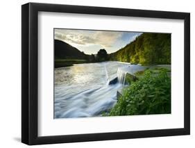 Germany, Thuringia, Berga/Elster, Weir at the Wei§e Elster in the Elster Valley-Andreas Vitting-Framed Photographic Print