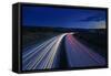 Germany, Thuringia, Close Saalburg, Tracer on the Freeway A9 at Night-Andreas Vitting-Framed Stretched Canvas