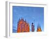 Germany, Thuringia, Erfurt, Domplatz, Severichurch, St. Mary's Cathedral, Monument, Lighting, Dusk-Harald Schšn-Framed Photographic Print