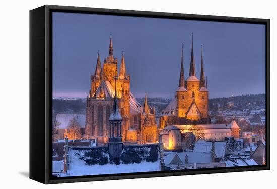 Germany, Thuringia, Erfurt, Domplatz, Severichurch-Harald Schšn-Framed Stretched Canvas