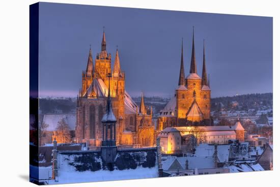 Germany, Thuringia, Erfurt, Domplatz, Severichurch-Harald Schšn-Stretched Canvas