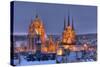 Germany, Thuringia, Erfurt, Domplatz, Severichurch-Harald Schšn-Stretched Canvas