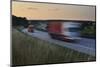 Germany, Thuringia, Highway A9 Close 'Lederhose', Truck and Car in Motion Blur at Sundown-Andreas Vitting-Mounted Photographic Print
