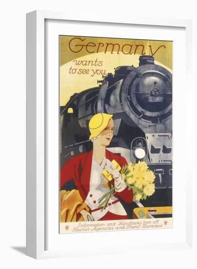 Germany Travel Poster-null-Framed Photographic Print