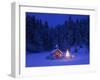 Germany, Upper Bavaria, Elmau, Chapel, Christmas Tree, Evening, Winter-Thonig-Framed Photographic Print