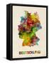 Germany Watercolor Map (Deutschland)-Michael Tompsett-Framed Stretched Canvas